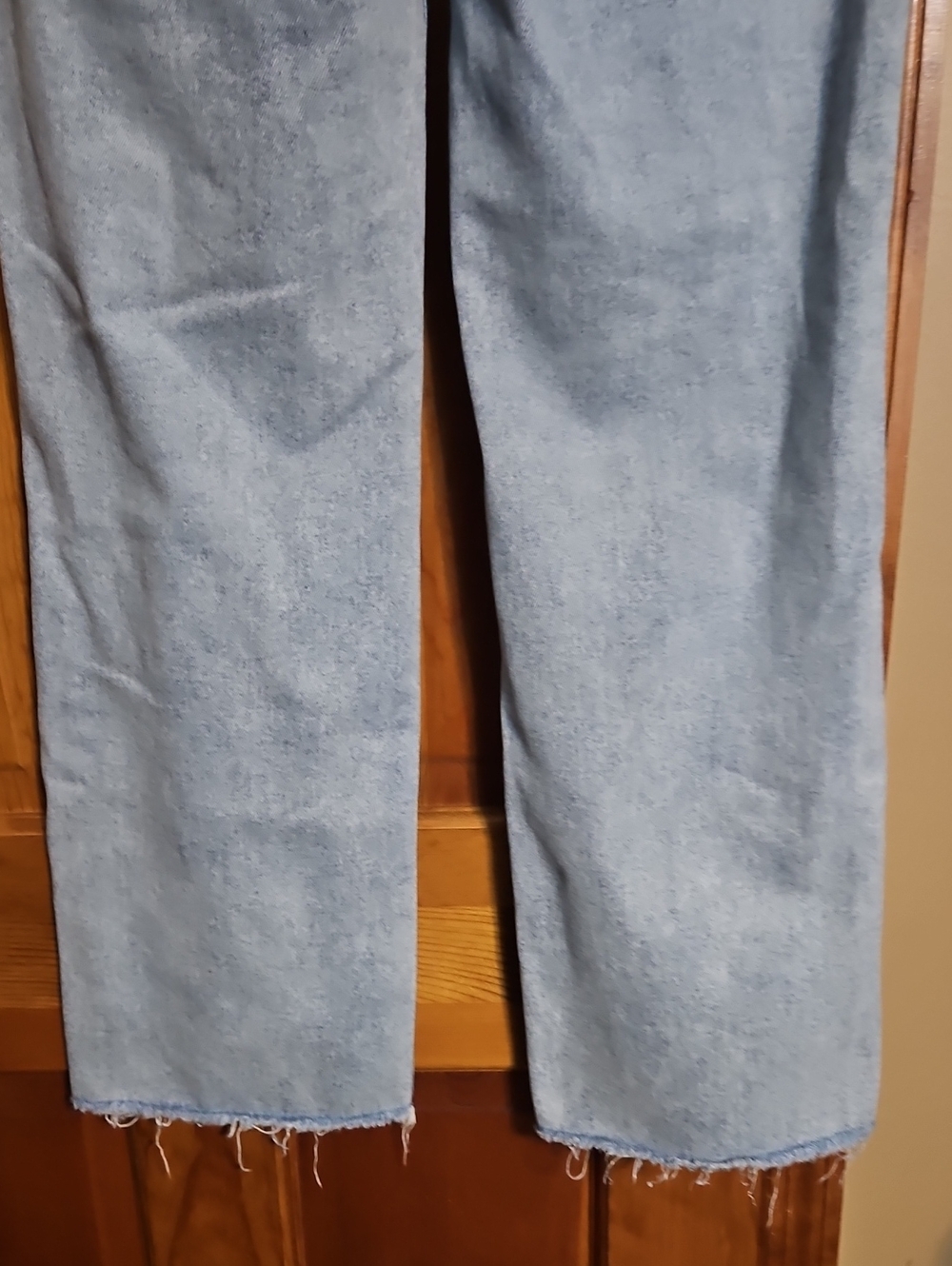 BKE BILLIE Slim Fit High-Rise Wide-Leg Distressed Raw Hem Frayed Denim Jeans - Picture 8 of 13